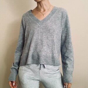 RACHEL ZOE 2-PLY Cashmere V-neck Drop Shoulder Sweater Women SZ S NWT